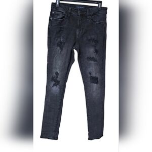 Aeropostale Men's Skinny Jeans - Distressed Black